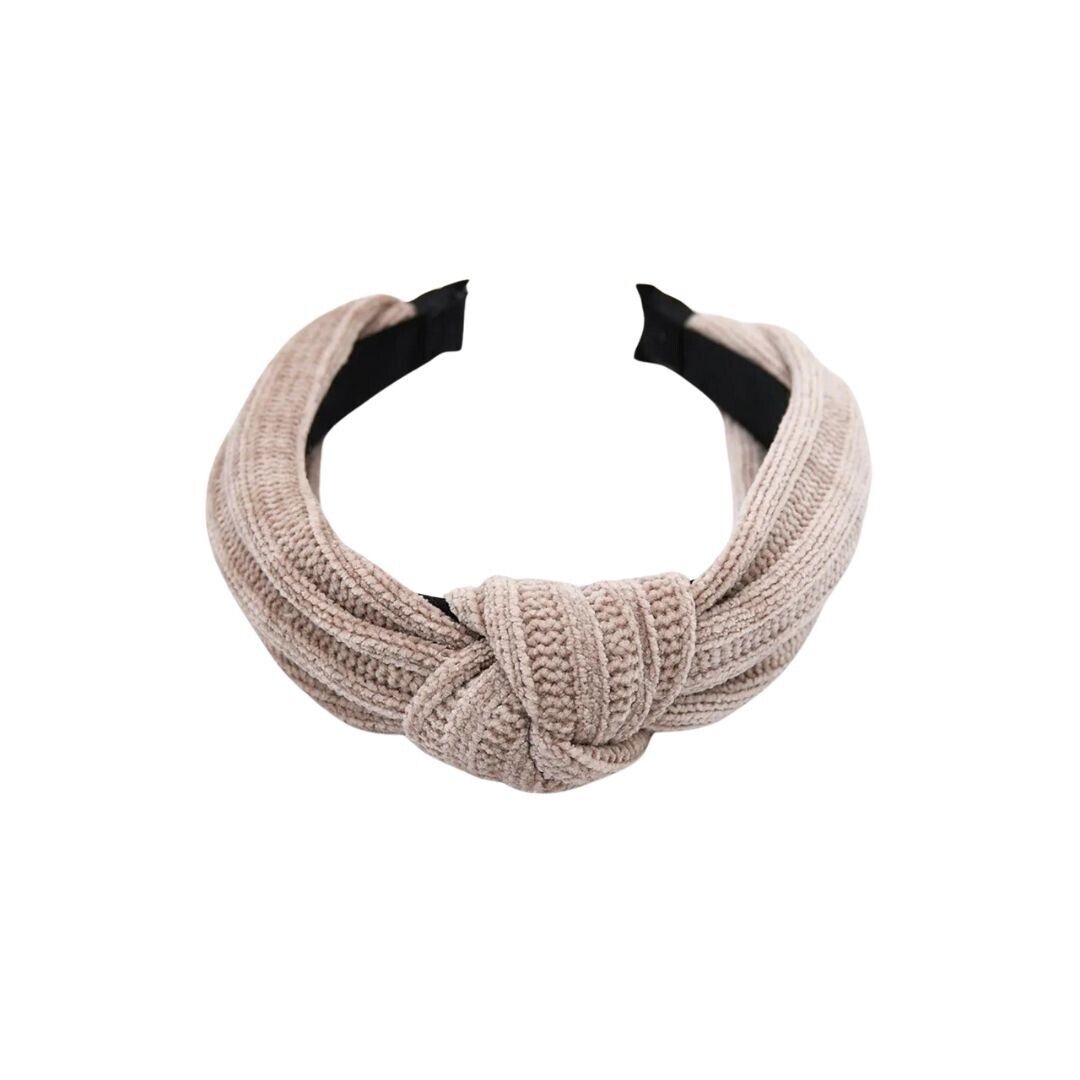 Baby/light Pink Soft Suede Textured Chunky Knot Hairband/ Headband