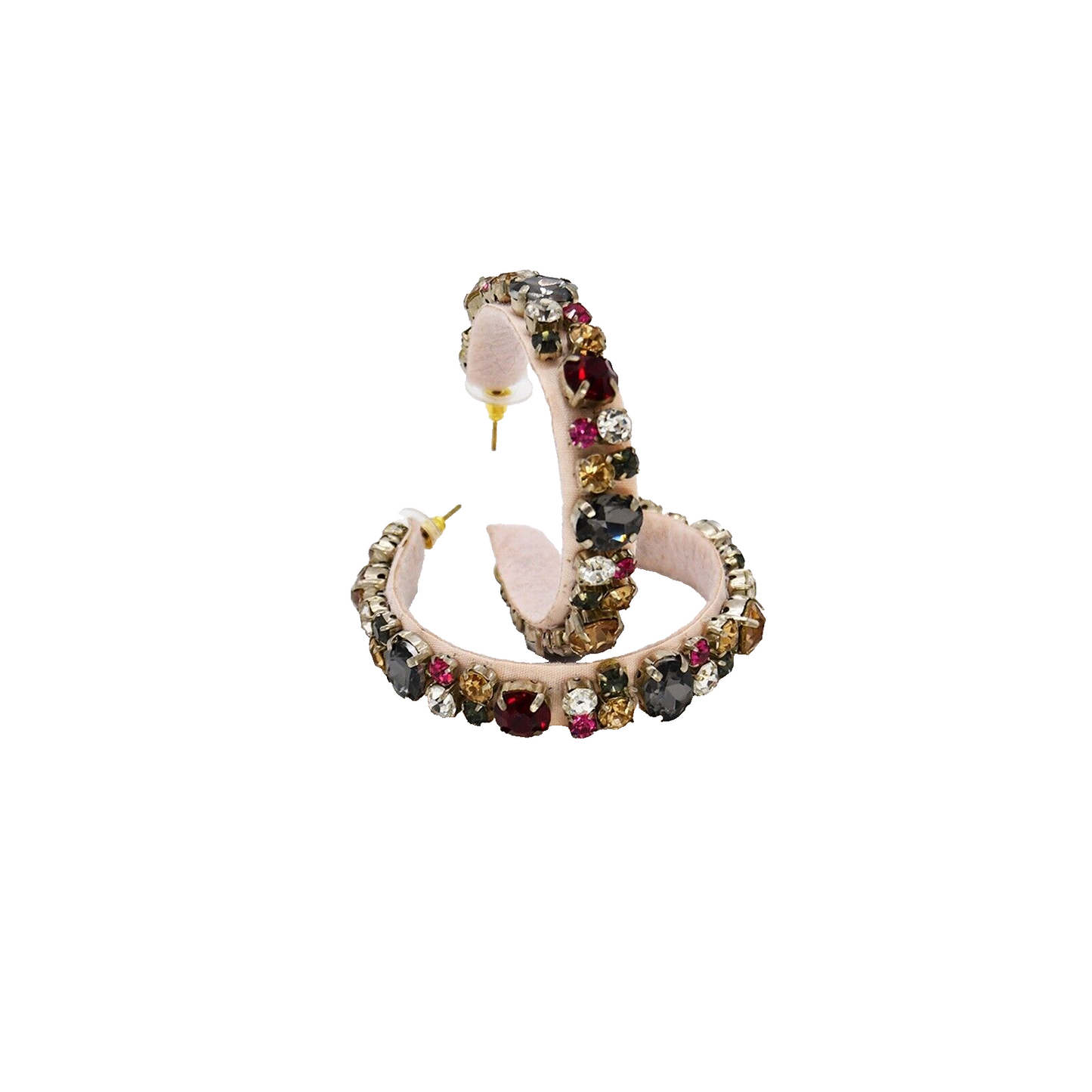 Pink Cubic Zirconia Rhinestone Hoop earring