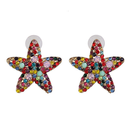 Fashion Colourful Star Cubic Zirconia Earring