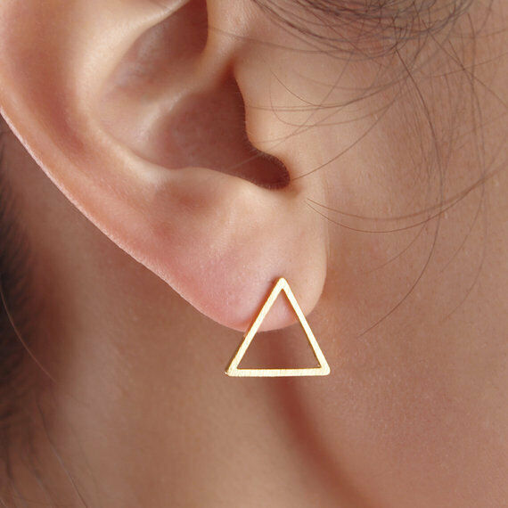 Triangle Gold Stud Earring