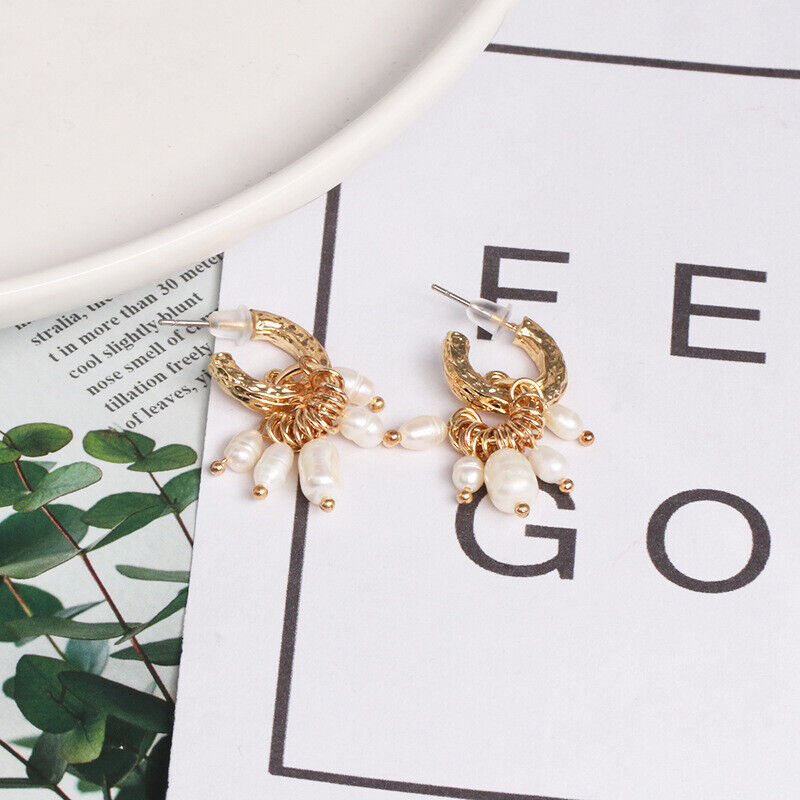 Pearls Mini Hoop Drop Earring