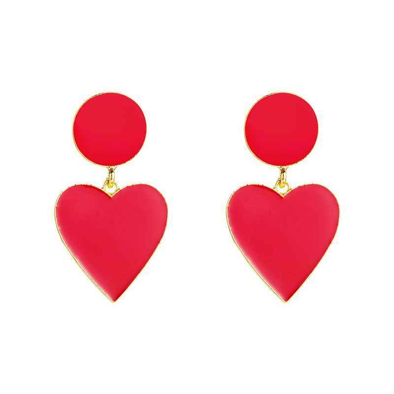 Red heart Drop Earring