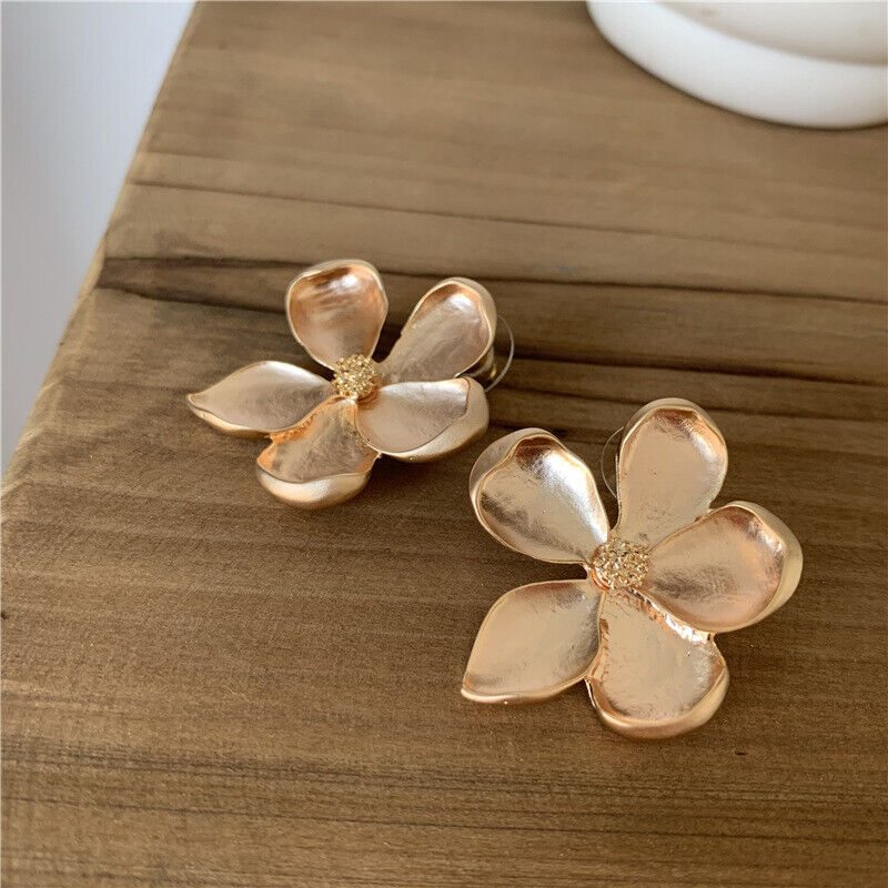 Gold Plated Flower Stud Post Earring