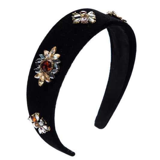 Hairband/Headband Handmade Beaded Black Headband