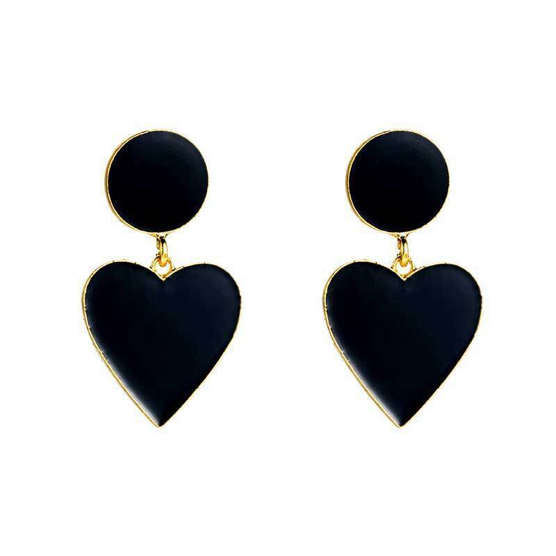 Black Heart Drop Fashion Earring