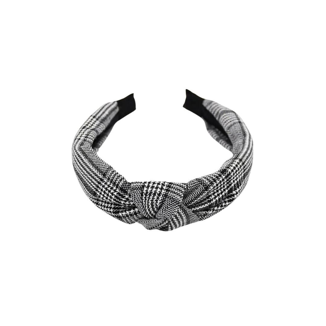 Black And White Plaid Hairband / Headband