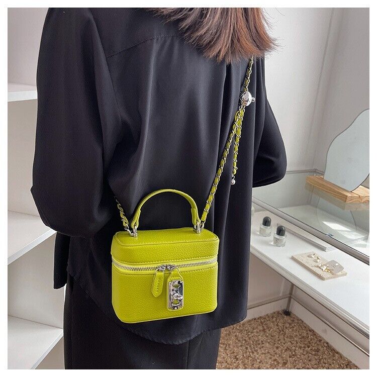 Lime Green Faux Leather Crossbody Elegant Clutch/Purse/Bag