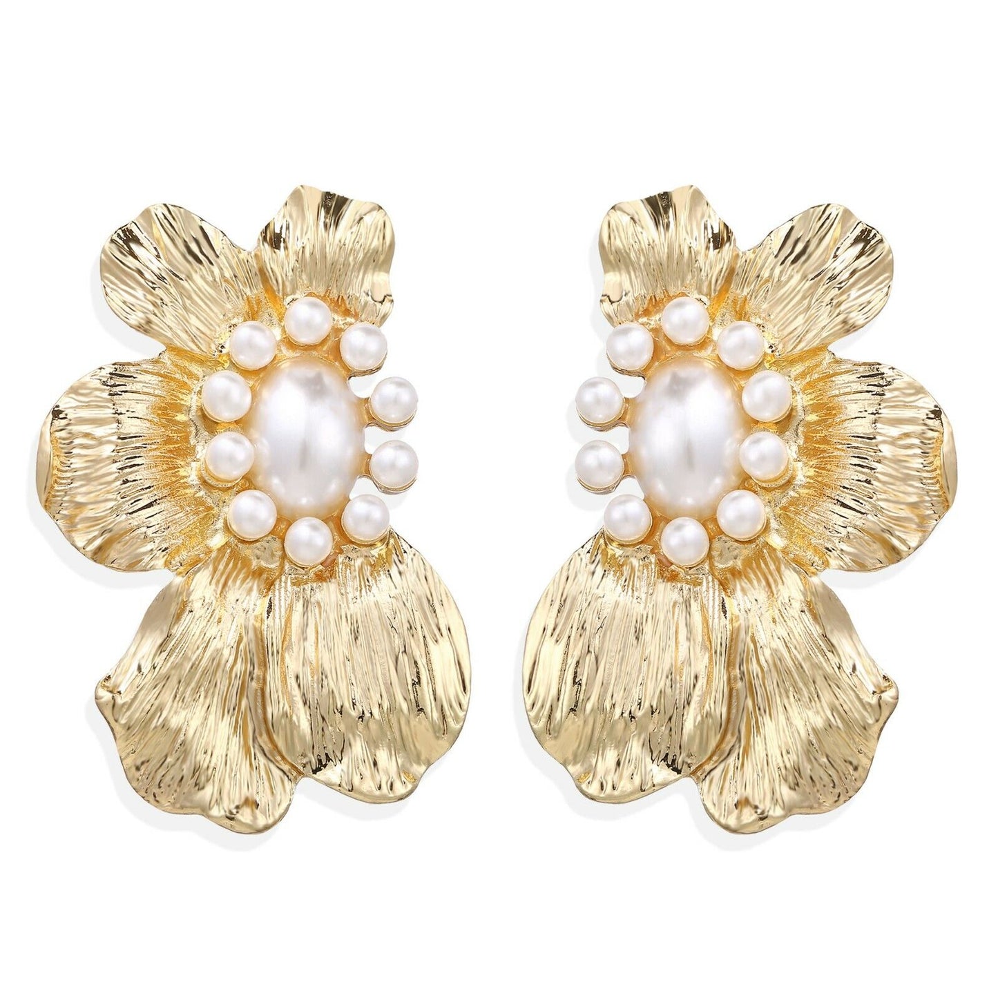 Flower/Floral Pearls stud Drop Earring