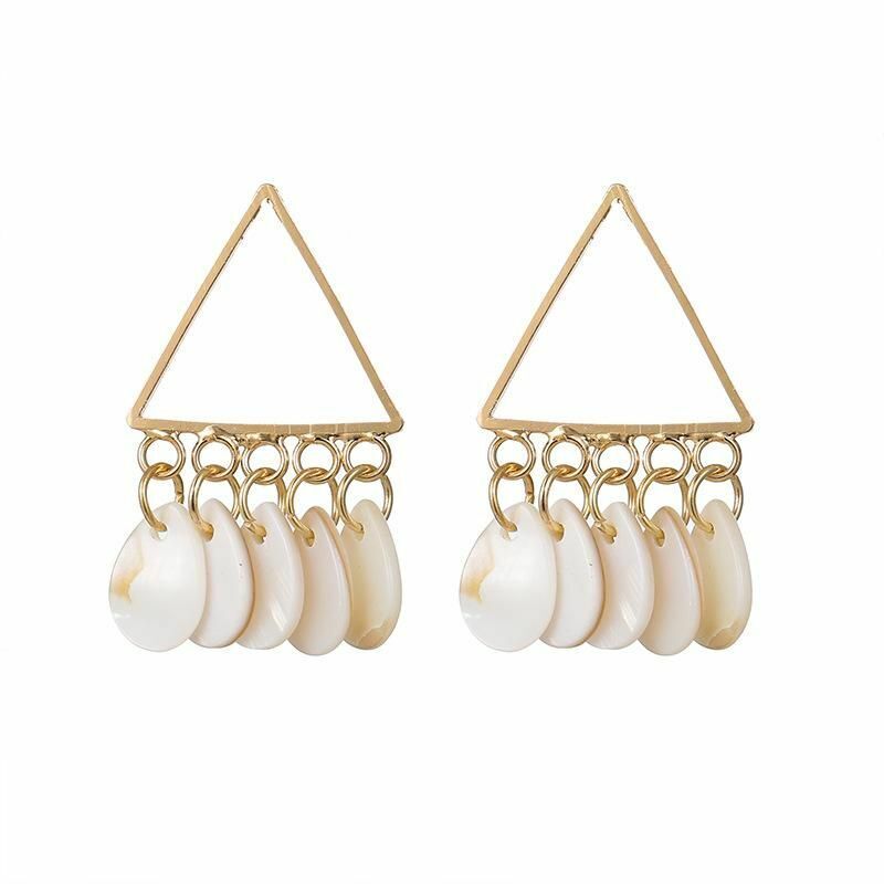 Natural Shells Triangle Drop Earring