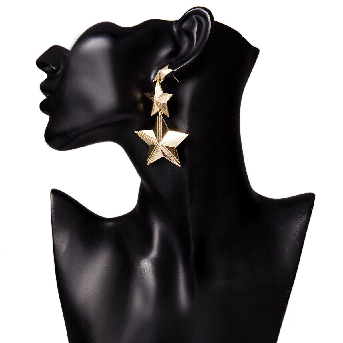 Gold Plated Stars Dangle Earrings