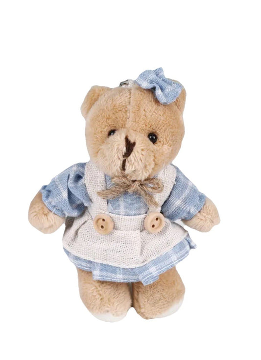 Blue And Beige Female Bear Key Chain